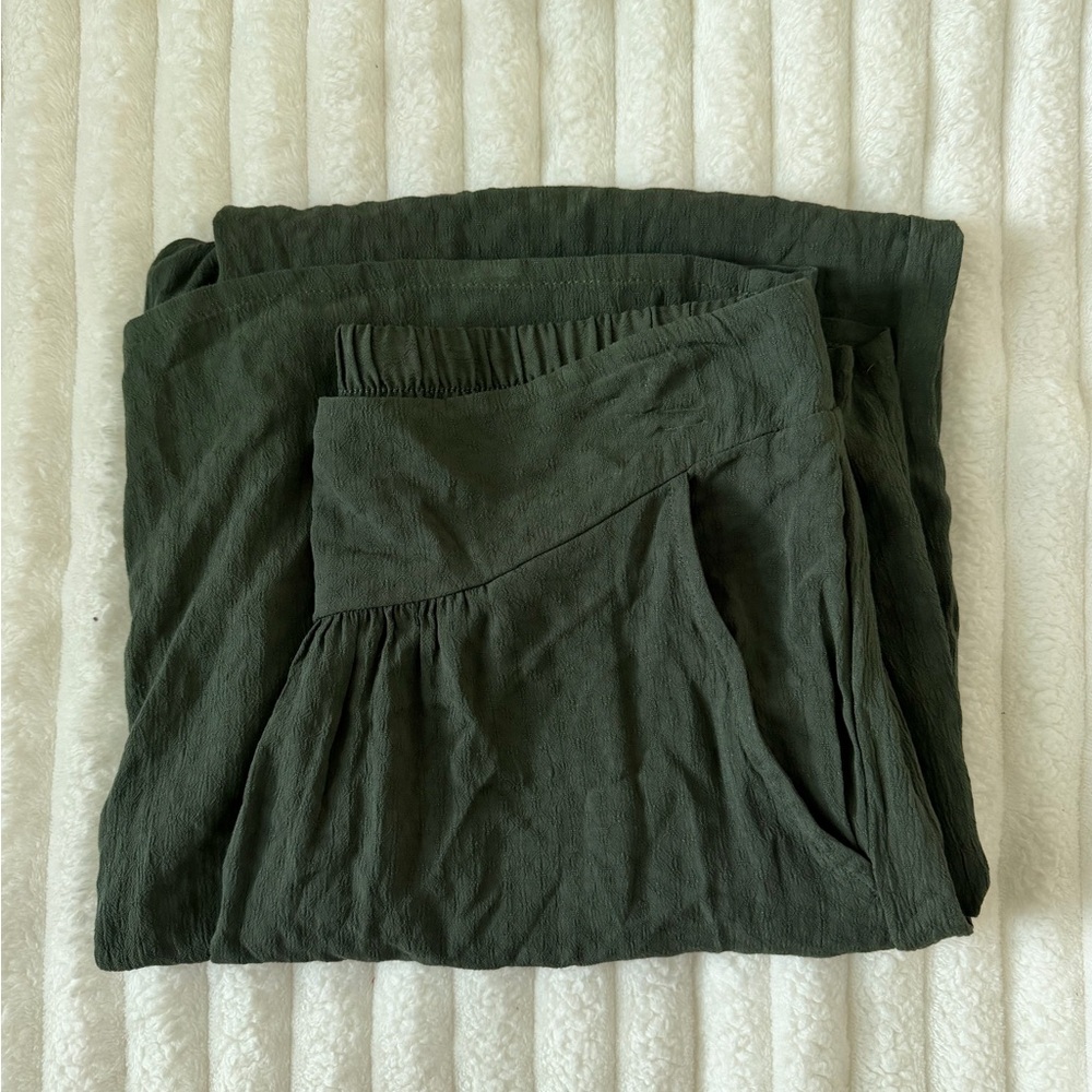 Kingston grey Olive Green Wide Leg Pants - Picture 7 of 8